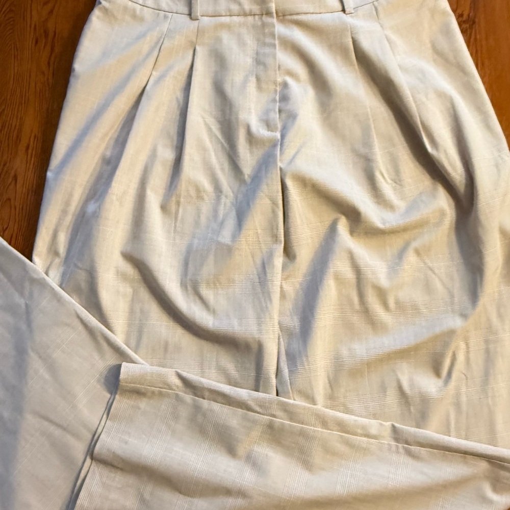 Nordstrom Women's plaid Cream Wide Leg Pants